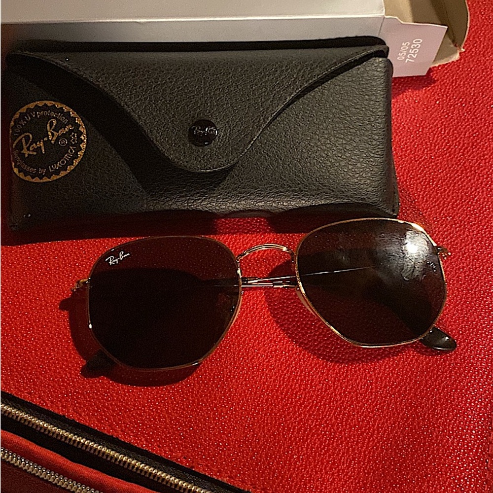 RAYBAN RB3548N HEXAGONAL Unisex Sunglasses Gold G -15 Lens 51-21  145 
NWT